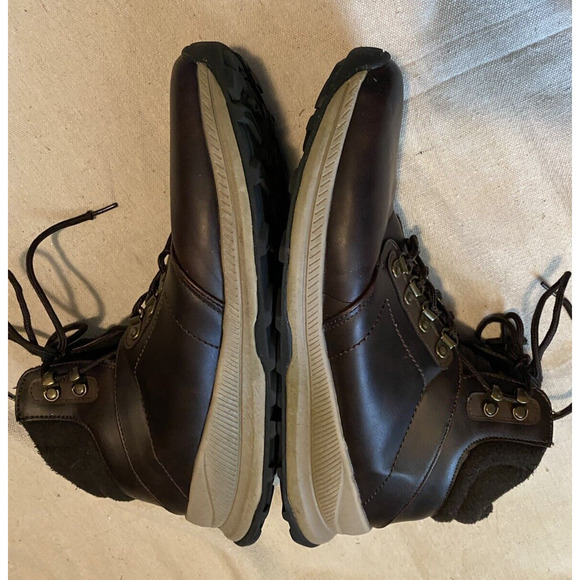 Vans Khombu Nick Ankle Boots Mens Size 12M Brown Leather Memory Foam Hiker Boot - Picture 4 of 10